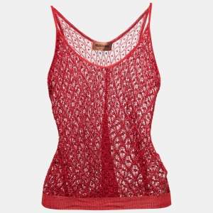 Missoni Red Open Knit Tank Top S