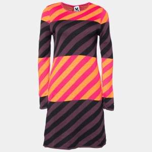 M Missoni Multicolor Striped Cotton Knit Shift Dress M