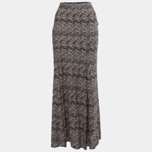 Missoni Black/Beige Patterned Knit Maxi Skirt M