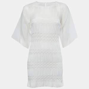 Missoni White Silk & Knit Mini Dress S