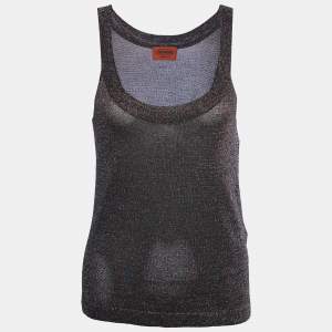 Pre Owned Missoni Multicolor Lurex Knit Tank Top M