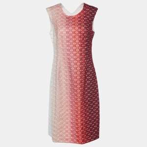 Missoni Ombre Red Lurex Knit Sleeveless Shift Dress M