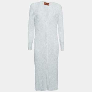 Missoni White Sequined Knit Midi Dress IT 44