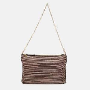 Missoni Multicolor Lurex Fabric Stripe Chain Clutch