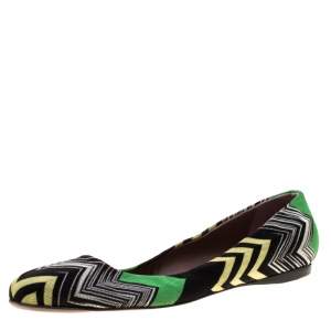 Pre Owned Missoni Multicolor Knit Ballet Flats Size 41 