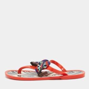 Missoni Orange Jelly Bow Thong Flat Sandals Size 37
