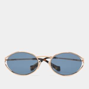 Miu Miu Rose Gold/Blue SMU52Y Oval Sunglasses