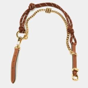 Miu Miu Brown Leather, Cord and Metal Trick Bag Charm