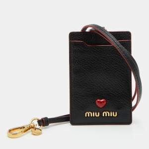 Miu Miu Black Leather ID Card Holder