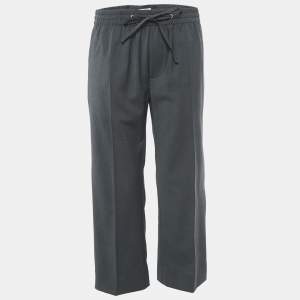 Miu Miu Charcoal Black Wool Blend Trousers S