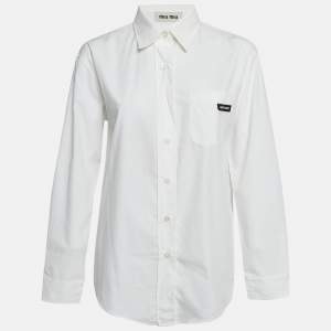 مملوكة مسبقًا قميص ميوميو بأكمام طويلة من القطن الأسود مقاس صغير