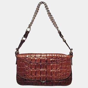 Miu Miu Brown Hornback Alligator Shoulder Bag