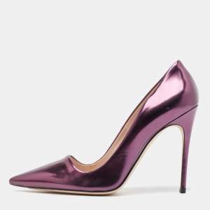 Miu Miu Purple Leather Pointed Toe Pumps Size 38.5