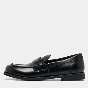 Miu Miu Black Leather Slip On Loafers Size 39
