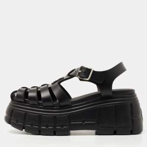 Miu Miu Black Rubber Eva Platform Sandals Size 39