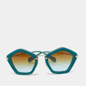 Miu Miu Green/Brown Gradient SMU 060 Cat Eye Sunglasses