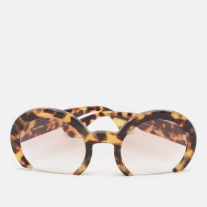 Miu Miu Tortoise Brown Gradient SMU07Q-A Rasoir Half Rim Sunglasses