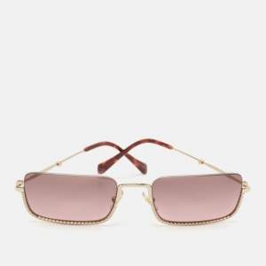 Miu Miu Purple Gradient SMU 70U Crystals Frame Rectangle Sunglasses