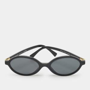 Pre Owned Miu Miu Black SMU 04Z Oval Sunglasses