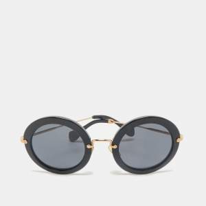 Miu Miu Black SMU13N Frame Round Sunglasses