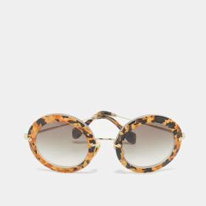 Miu Miu Tortoise Brown/Grey Gradient SMU13N Frame Round Sunglasses