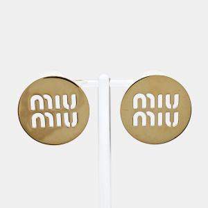 مملوكة مسبقًا Miu Miu  Gold Tone Earrings