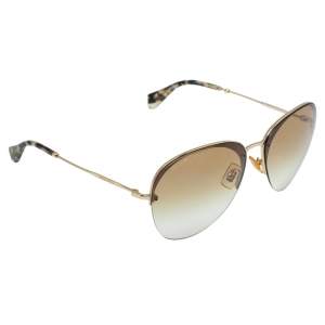 Miu Miu Pale Gold Tone/ Yellow Gradient SMU53P Aviator Sunglasses