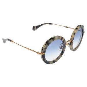 Miu Miu Beige/Black Havana SMU13N Round Sunglasses