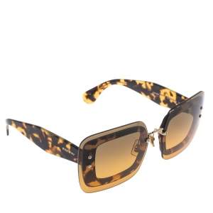 Miu Miu Light Havana/ Bicolor Gradient SMU 02R Reveal Square Sunglasses