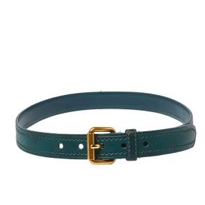 Miu Miu Green Leather Buckle Belt 75CM