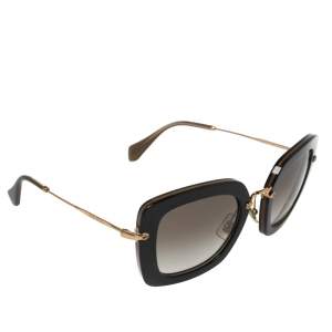 Miu Miu Black/Olive Green Gradient SMU07O Square Sunglasses