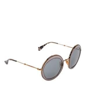 Miu Miu Grey/Gold SMU 50Q Round Sunglasses
