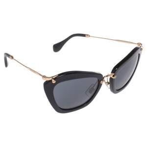 Miu Miu Gold/Black SMU 10N Cat Eye Sunglasses