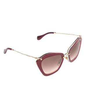 Miu Miu Purple Glittered Acetate SMU 10N Gradient Cat Eye Sunglasses