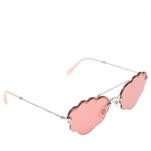 Miu Miu Silver Tone/Pink SMU57U Cloud Aviator Sunglasses