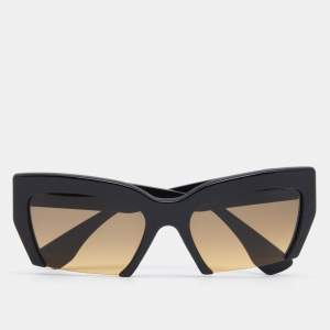 Miu Miu Black / Brown Gradient SMU 110 Rasoir Half Rim Sunglasses