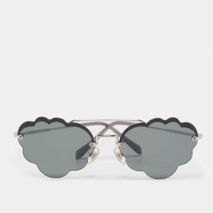 Miu Miu Grey/Silver SMU 57U Geometric Sunglasses