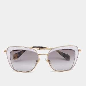 Miu Miu Gold Tone/Lilac Gradient SMU 52Q Cat Eye Sunglasses