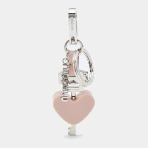 Miu Miu Pink Heart & Key Bag Charm/ Key Ring