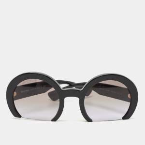 Miu Miu Black Donna Sole Gradient Round Sunglasses