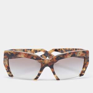 Miu Miu Brown Tortoiseshell Gradient SMU110 Rasoir Half Rim Sunglasses