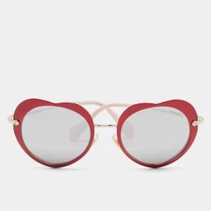 Miu Miu Red/Pink Gradient SMU54R Heart Frame Aviators Sunglasses