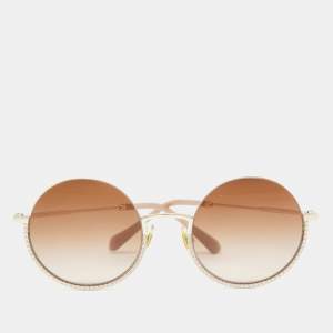 Miu Miu Gold/Orange gradient SMU69U Embellished Round Sunglasses