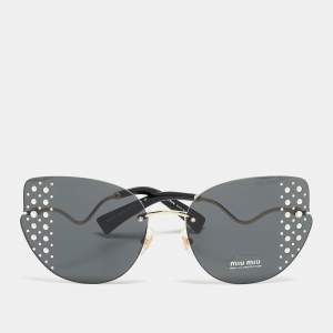 Miu Miu Black/Gold SMU51X Embellished Butterfly Sunglasses