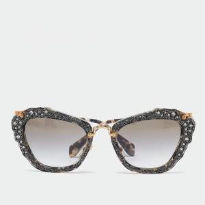 Miu Miu Grey Glitter/Grey Gradient SMU04Q Cat-Eye Sunglasses