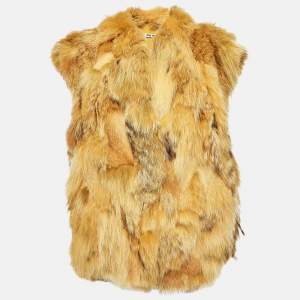 Miu Miu Yellow Coyote Fur Shaggy Vest M