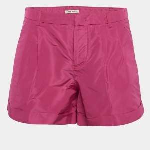 Miu Miu Pink Synthetic Pleated Shorts S