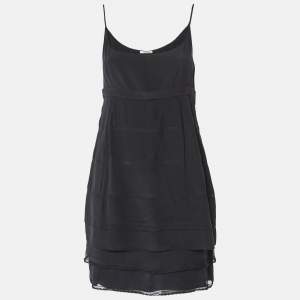 Miu Miu Black Silk Sleeveless Mini Dress M