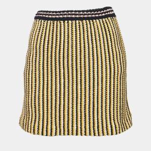 Miu Miu Yellow/Blue Stripe Crochet Mini Skirt S