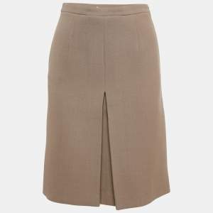 Miu Miu Brown Textured Wool Pencil Skirt S